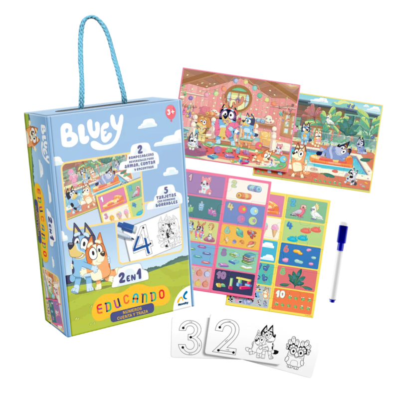 JUEGO 2 EN 1 BLUEY NUMEROS CUENTA Y TRAZA