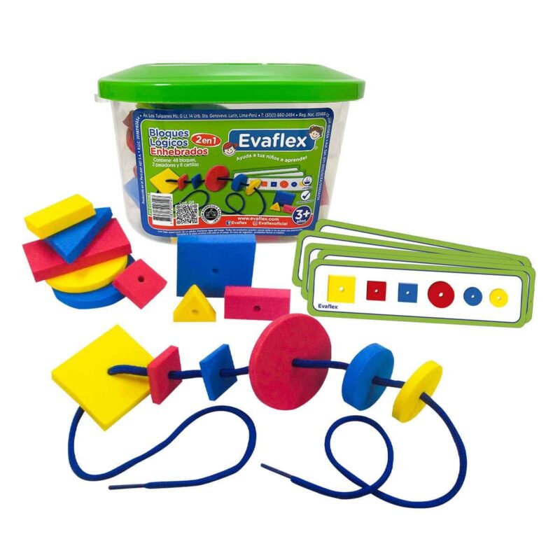 BLOQUES LOGICOS ENHEBRADOS 2 EN 1 EVAFLEX