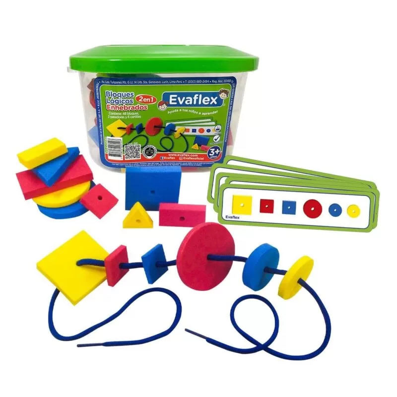 BLOQUES LOGICOS ENHEBRADOS 2 EN 1 EVAFLEX