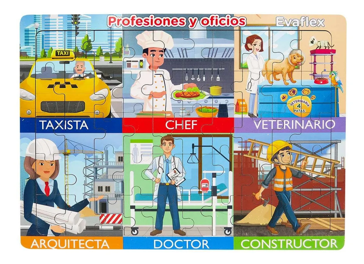 ROMPECABEZAS 50 PIEZAS PROFESIONES Y OFICIOS