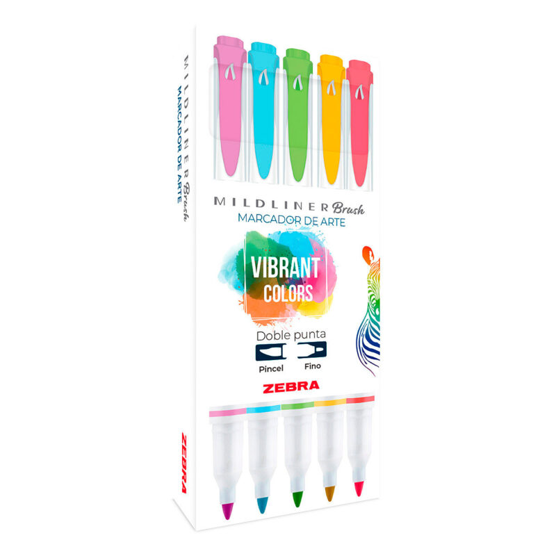 Marcador De Doble Punta Mildliner Brush Zebra