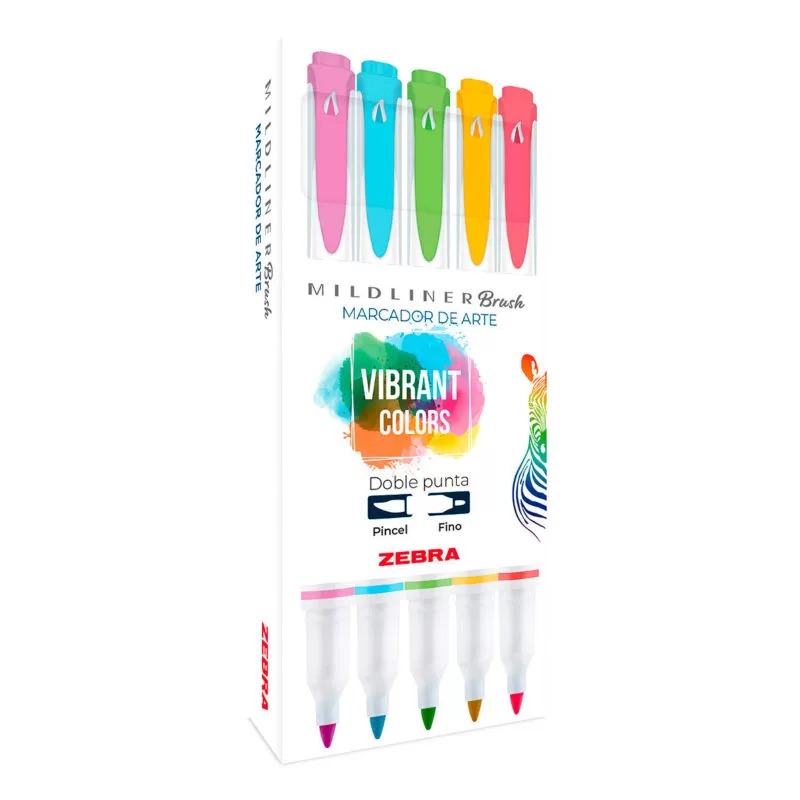 Marcador De Doble Punta Mildliner Brush Zebra