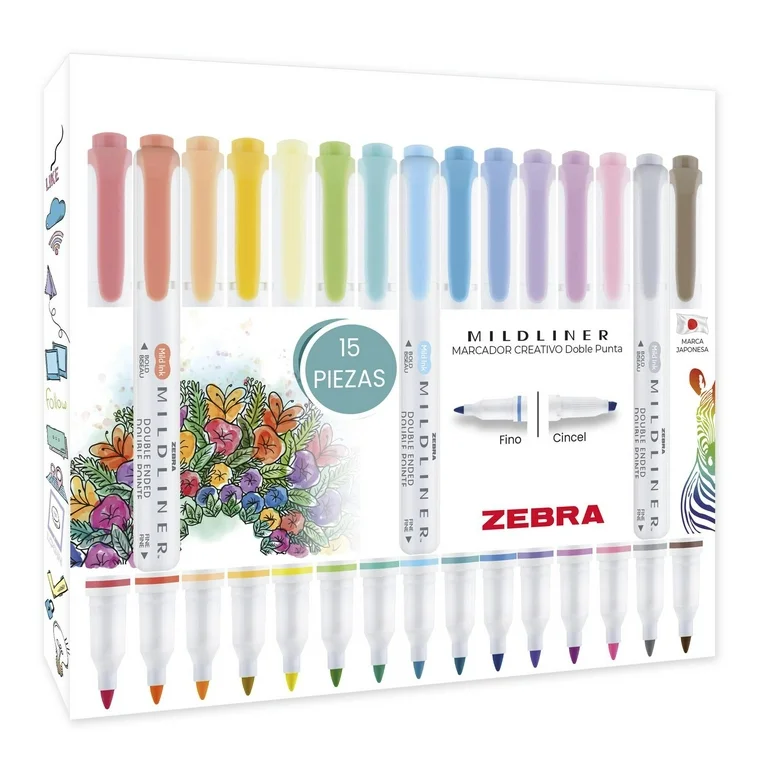 Zebra Mildliner Marcador Creativo De Doble Punta Estuche 15 Piezas