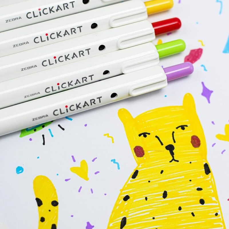 Marcador Clickart Plumón Retráctil Punto Fino Estuche 12 Piezas