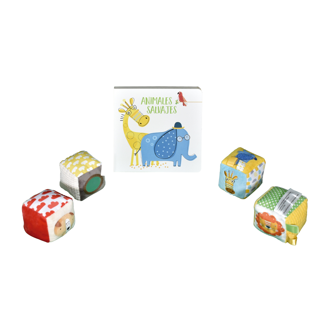 LIBRO Y CUBOS SUAVES: ANIMALES SALVAJES