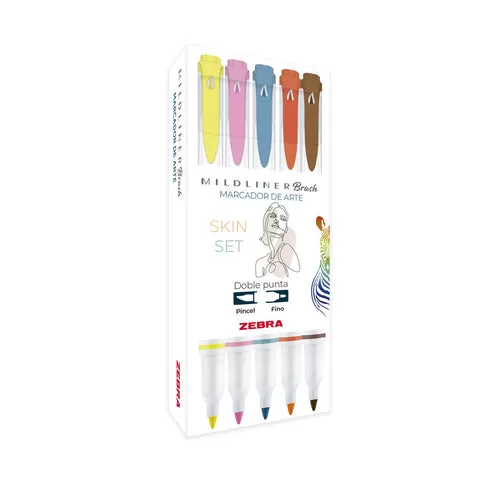 Marcador De Doble Punta Mildliner Brush Zebra