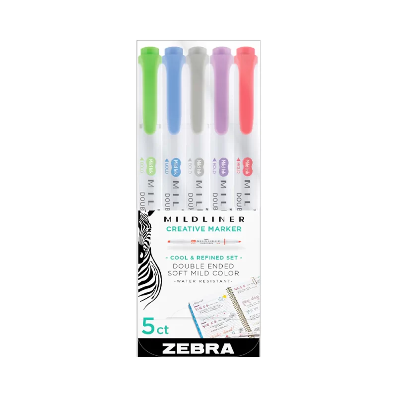 Marcador Doble Punta Mildliner Zebra Colores frios
