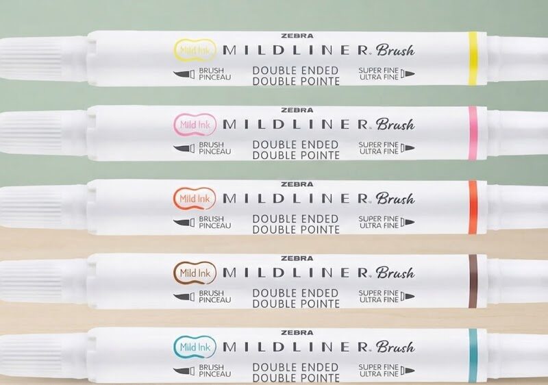 Marcador Doble Punta Mildliner Brush 5 Piezas – Zebra