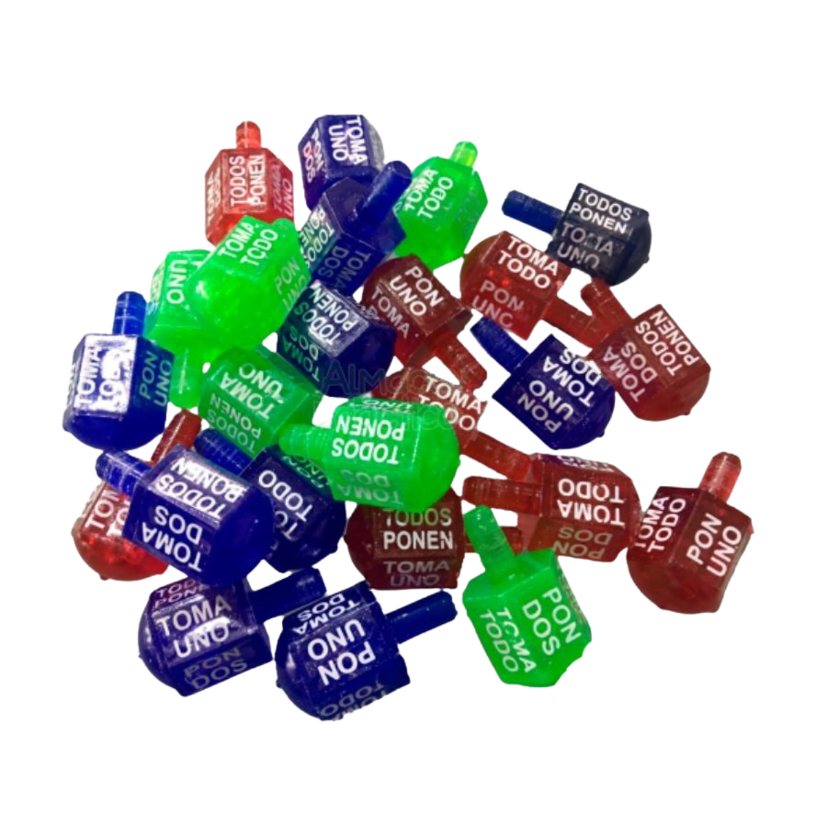 PIRINOLA DE PLASTICO MACIZO 3.5 CM PAQUETE DE 25 PIEZAS
