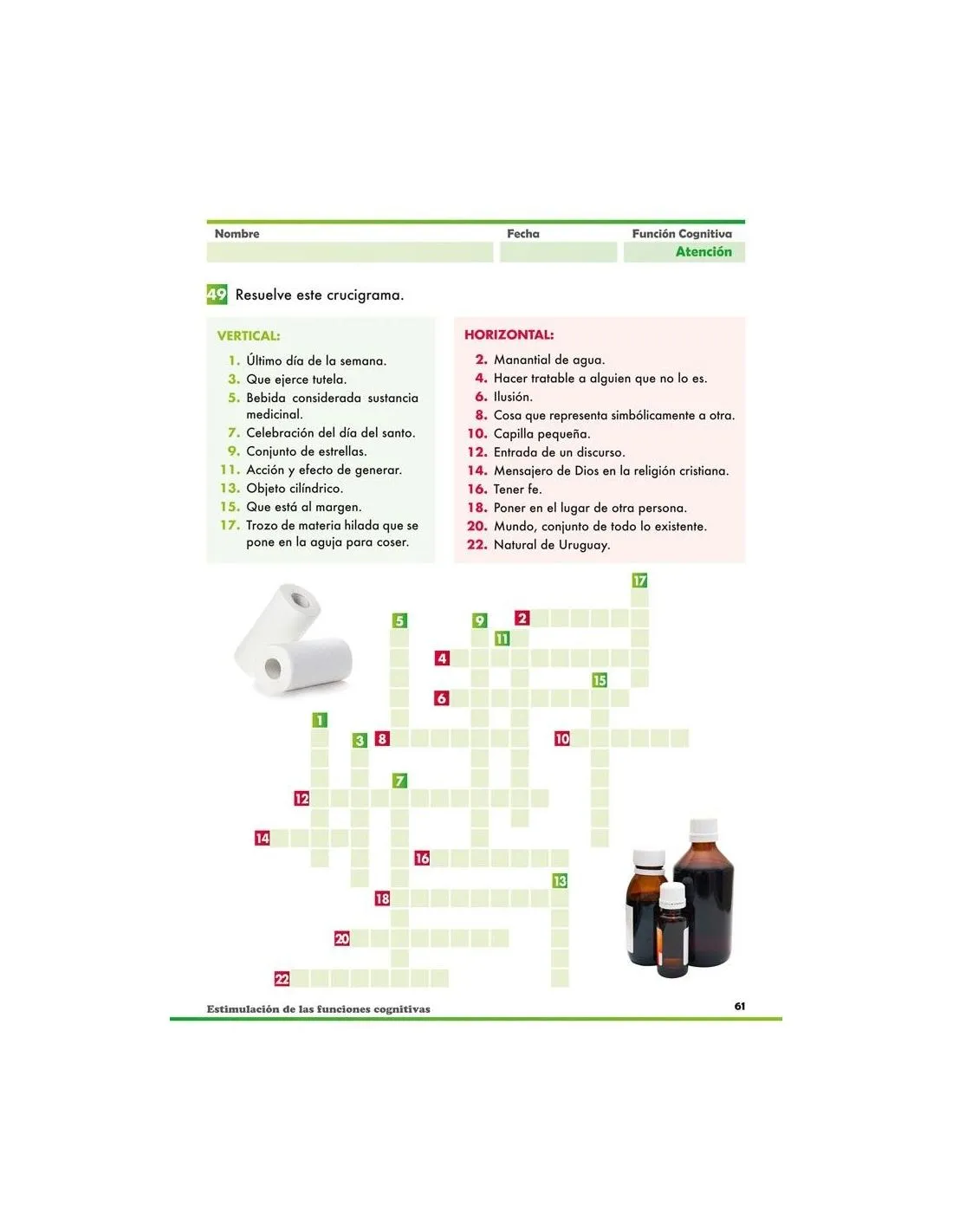 Estimulación de las funciones cognitivas. Nivel Adultos. Cuaderno 4: Atención