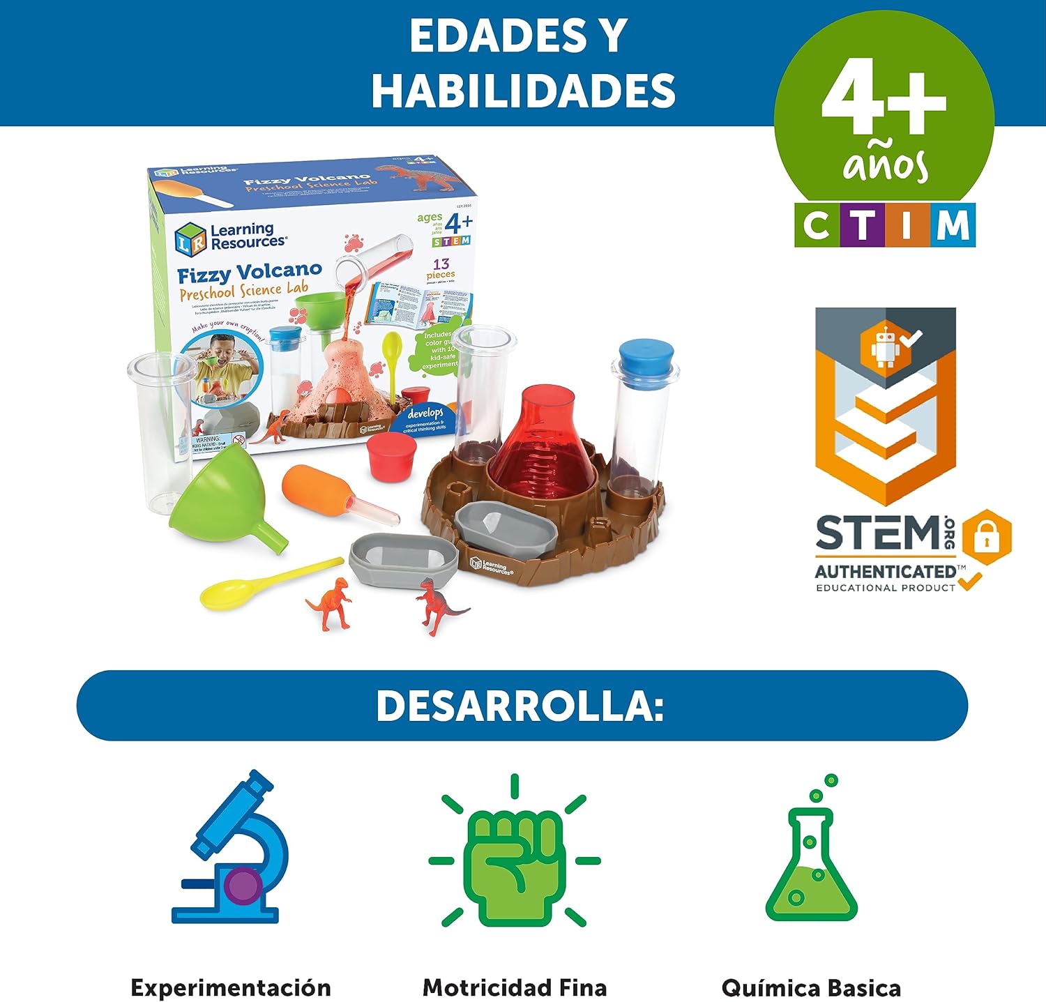 Set Experimentos Volcán Laboratorio de Ciencia Preescolar
