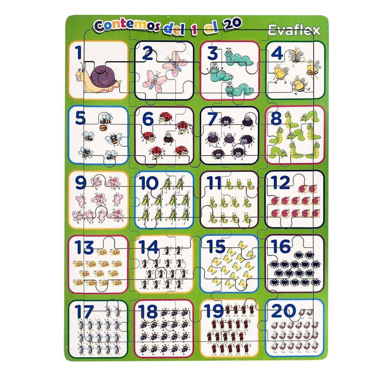 rompecabezas 50 pz animales y numeros