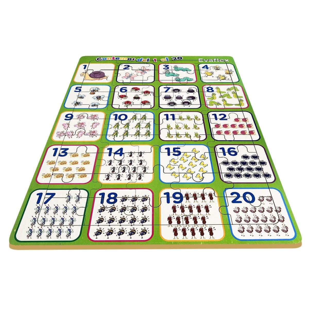 rompecabezas 50 pz animales y numeros