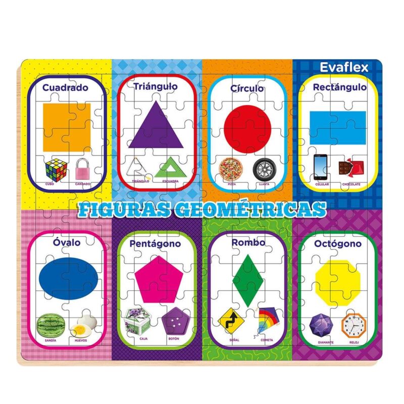 Rompecabezas 100 pz figuras y colores - evaflex