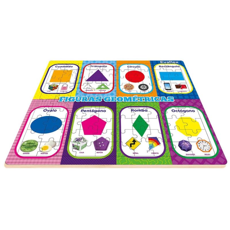 Rompecabezas 100 pz figuras y colores - evaflex