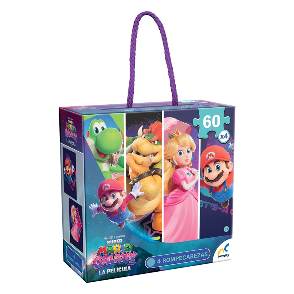 Rompecabezas Mario Galaxy 4 en 1, 60 Piezas