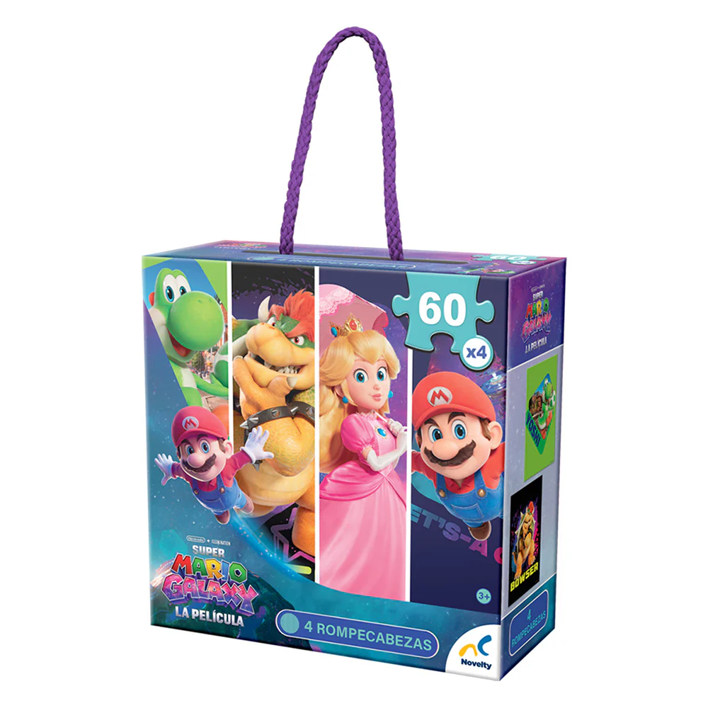 Rompecabezas Mario Galaxy 4 en 1, 60 Piezas