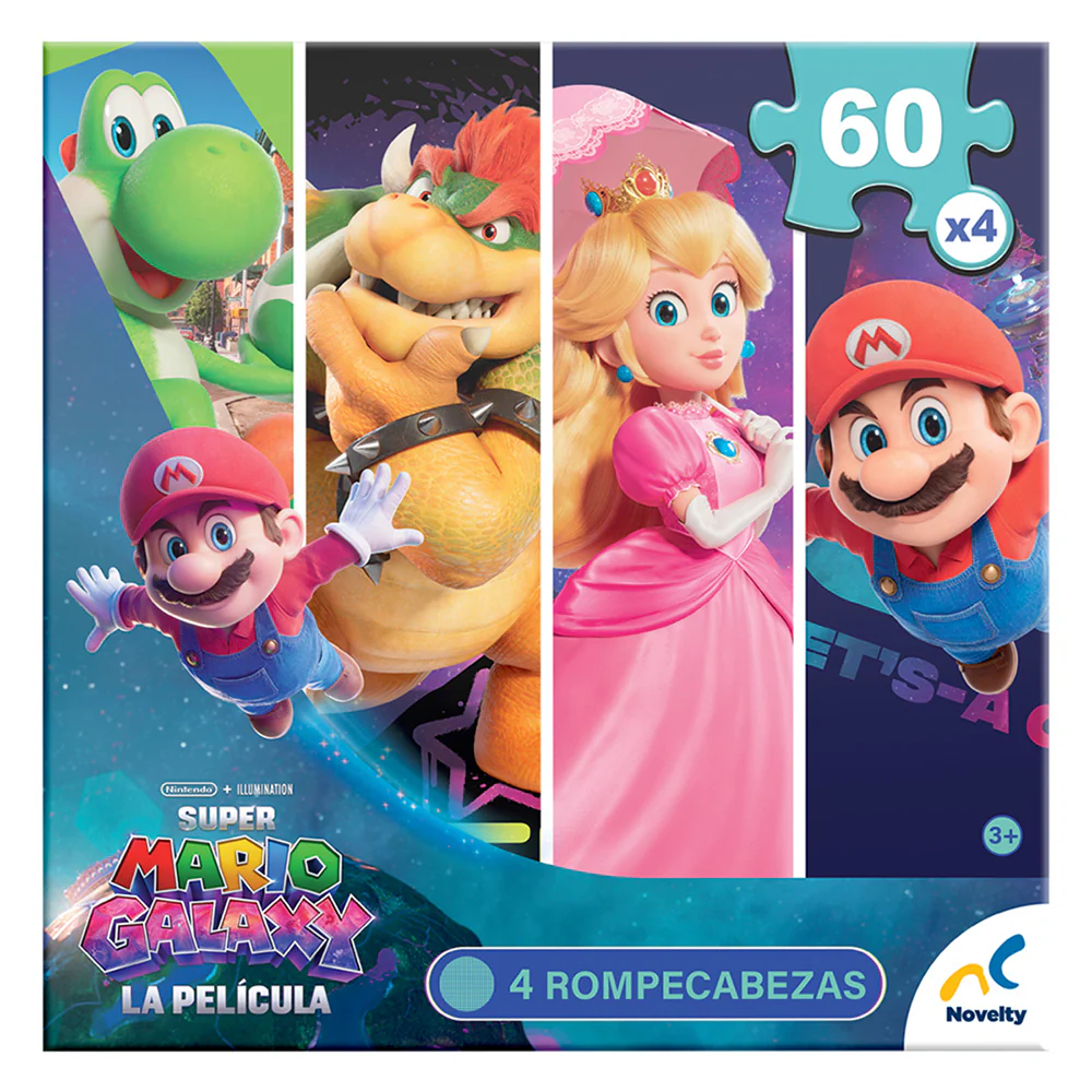 Rompecabezas Mario Galaxy 4 en 1, 60 Piezas