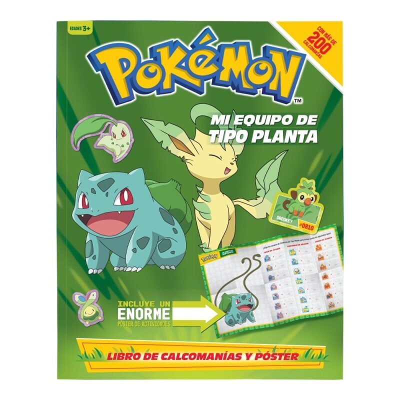 Libro De Actividades Pokémon Con Stickers (Planta)