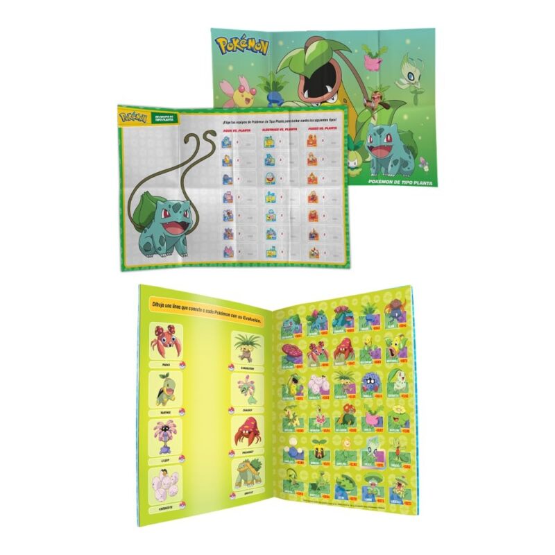 Libro De Actividades Pokémon Con Stickers (Planta)