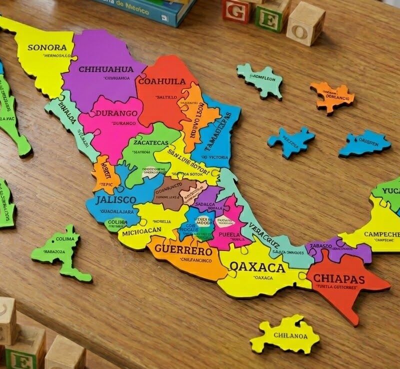 Rompecabezas Mapa De La República Mexicana 27 Piezas