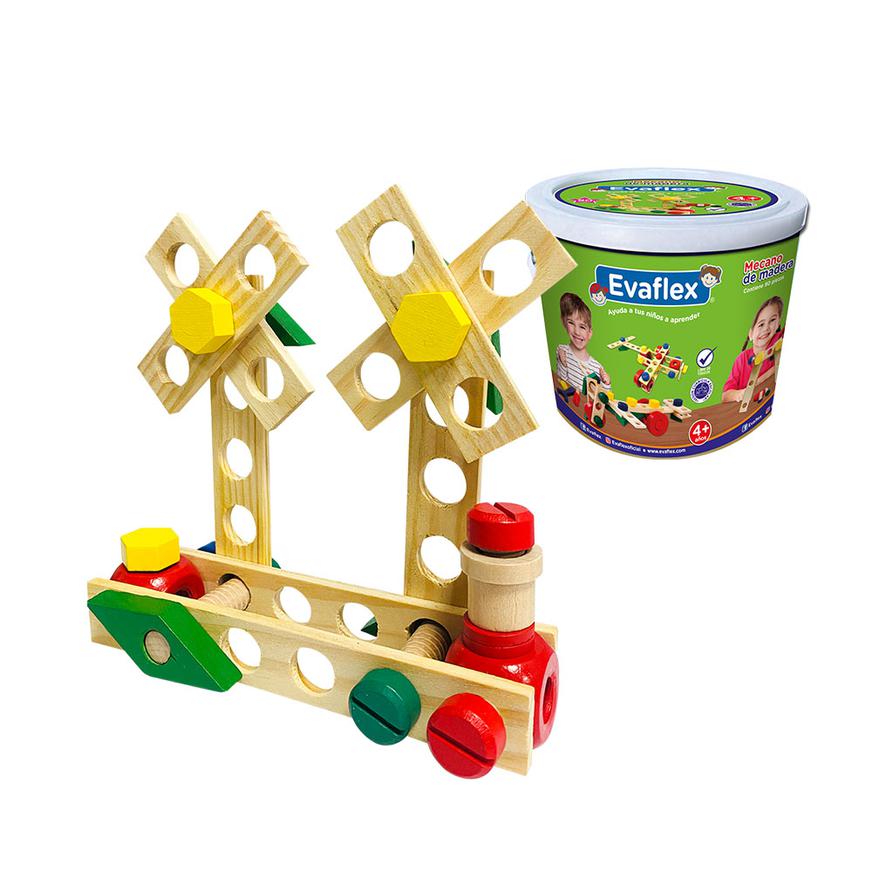 Juego De Construccion MECANO En Madera - Evaflex