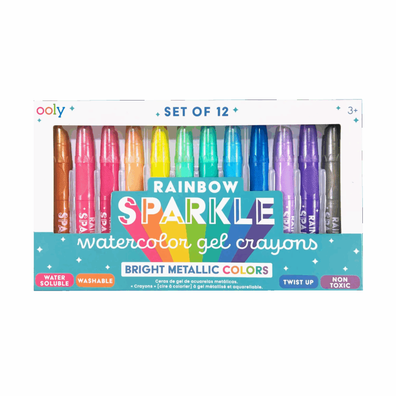 Crayones Gel Acuarela Metálicos Brillo Arcoíris
