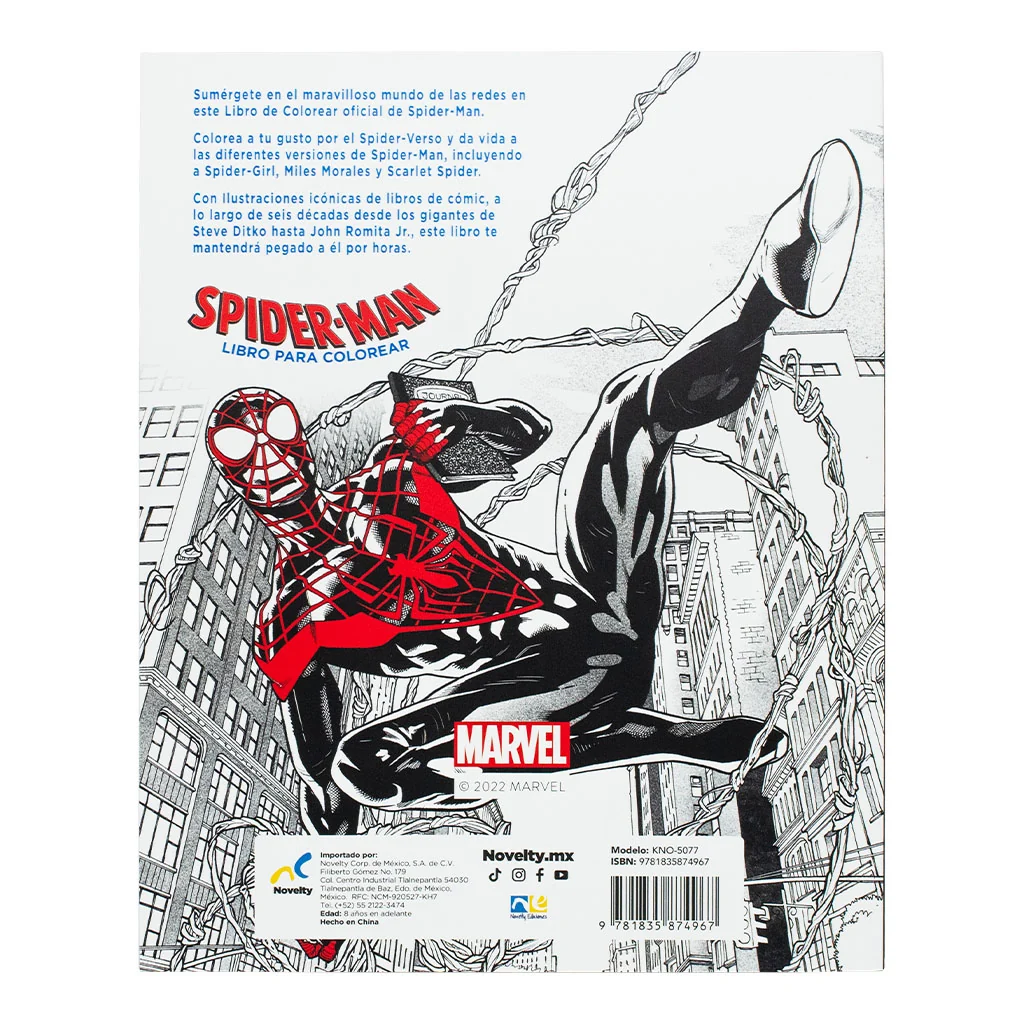 Libro Marvel Spider-Man para Colorear - Novelty