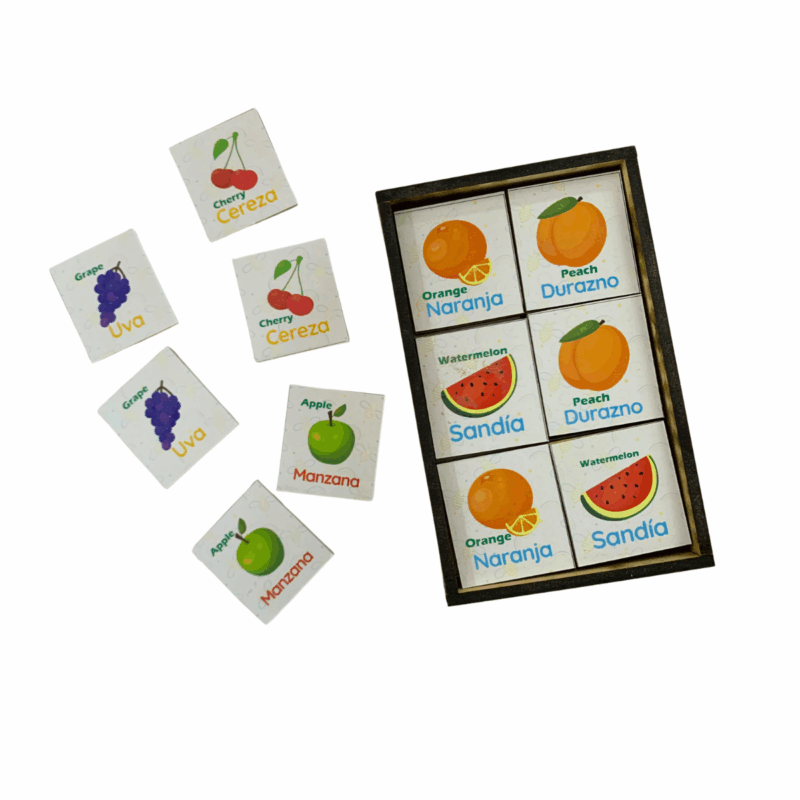 Memoria Bilingüe Frutas Y Verduras – Madera