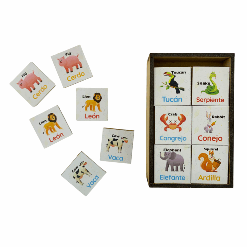 Memoria Bilingüe Animales – Madera