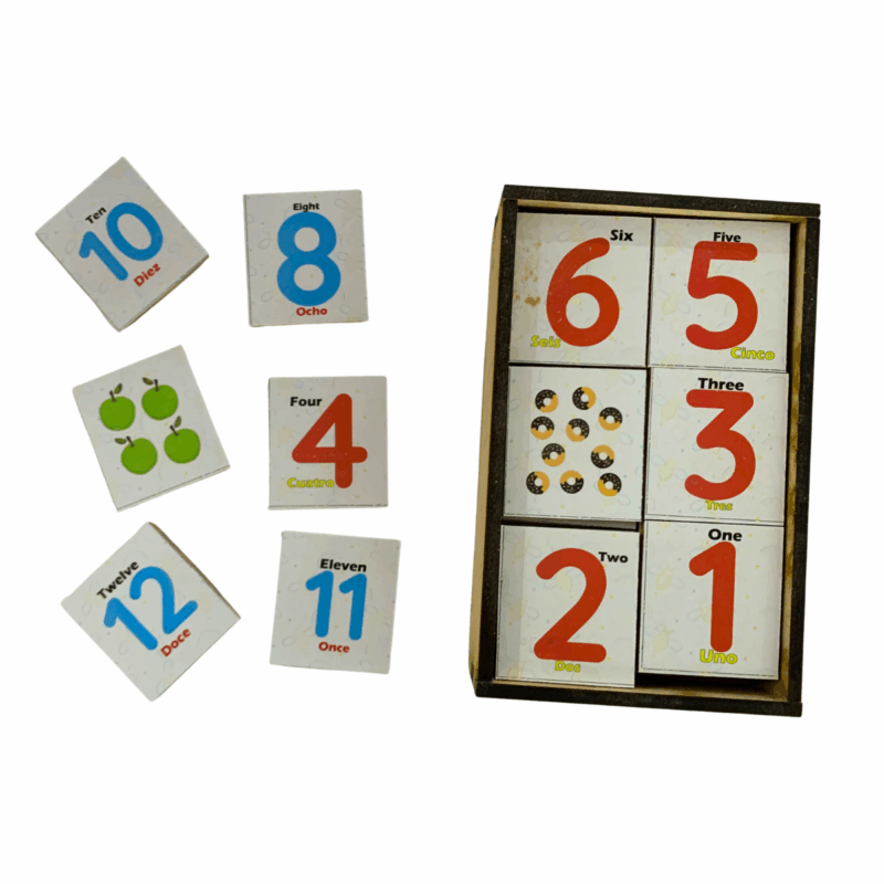 Memoria Bilingüe Numeros Del 1 Al 20 – Madera