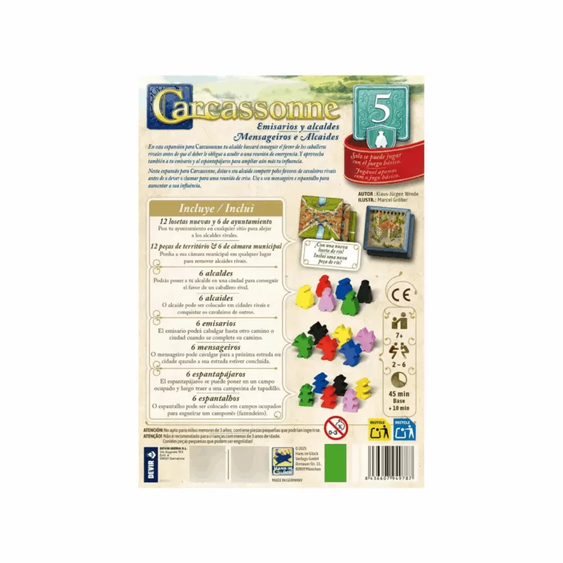 Carcassonne Emisarios y Alcaldes - DEVIR