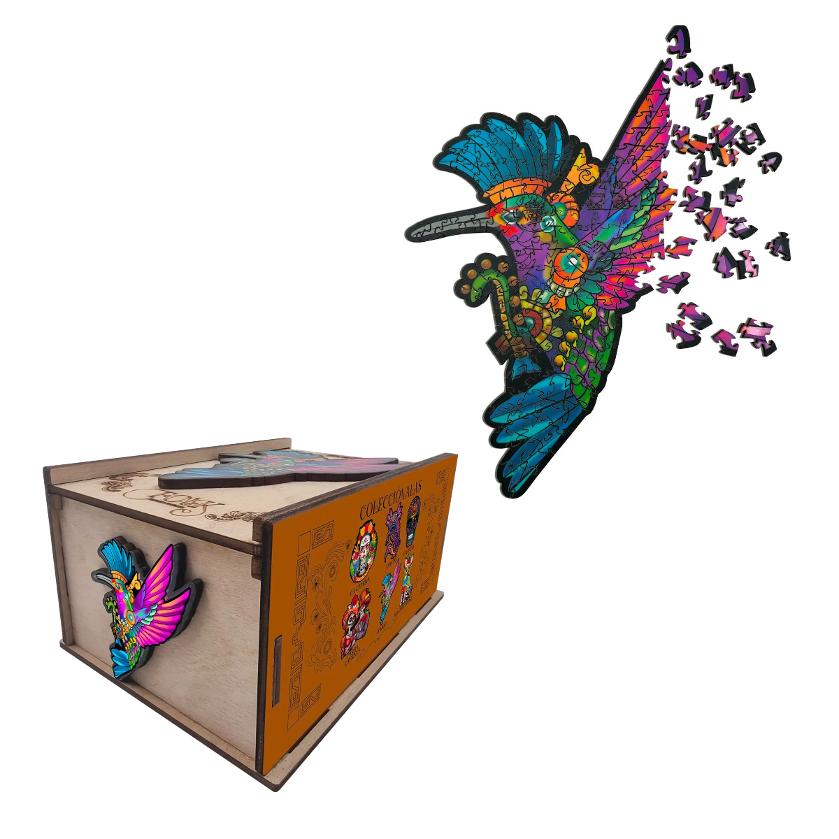 Rompecabezas Colibri Madera Arte Folk 150 Piezas - Evaflex