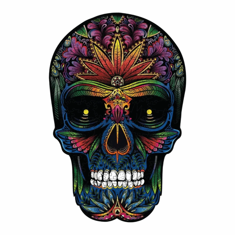 Rompecabezas Calavera Madera Arte Folk 400 Piezas - Evaflex